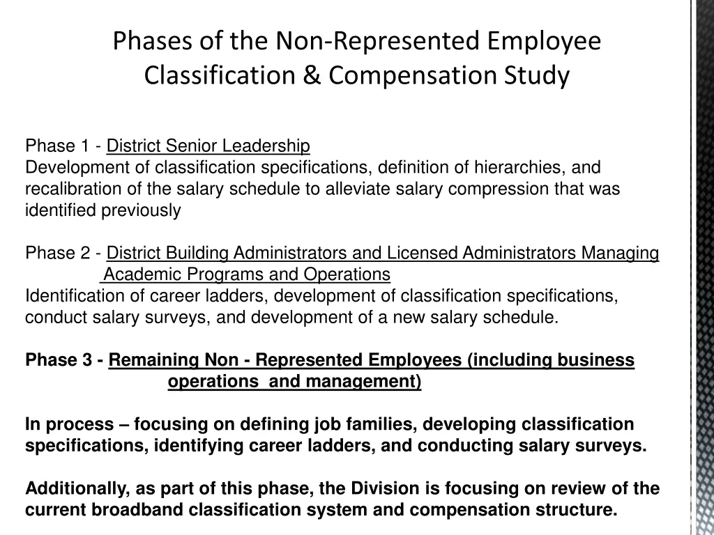 phases of the non represented employee