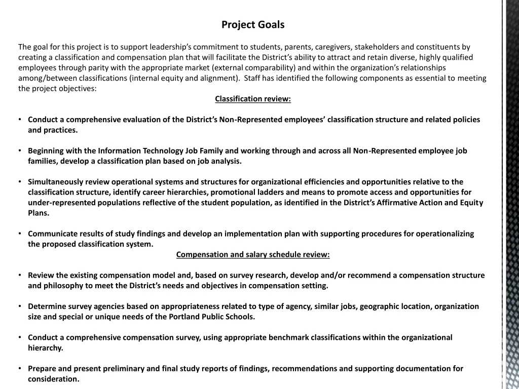 project goals