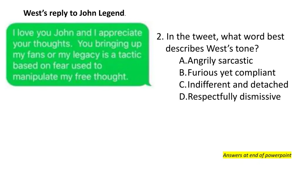 west s reply to john legend