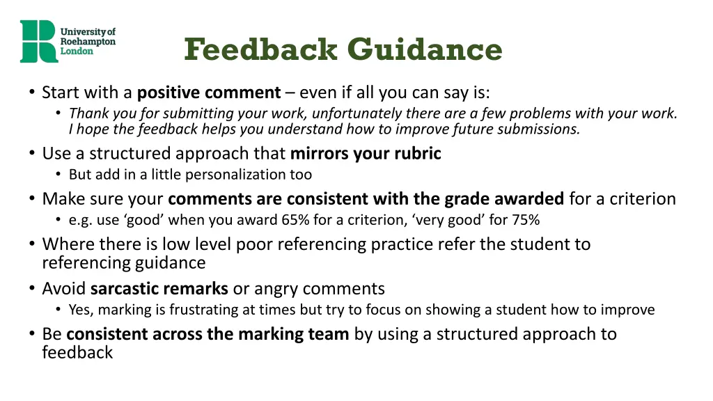 feedback guidance