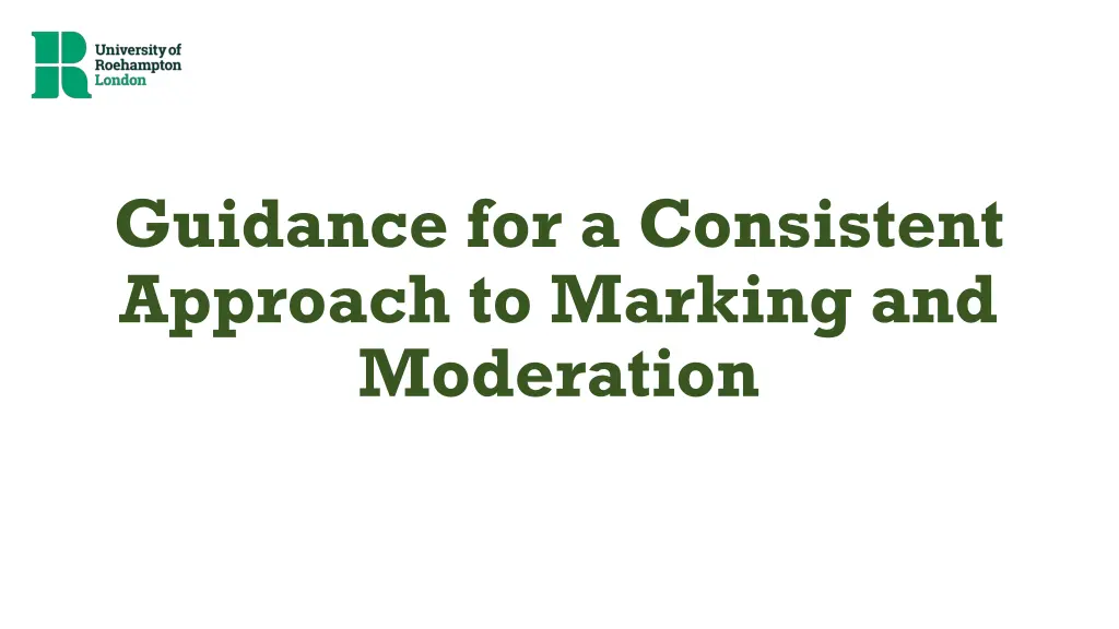 guidance for a consistent approach to marking