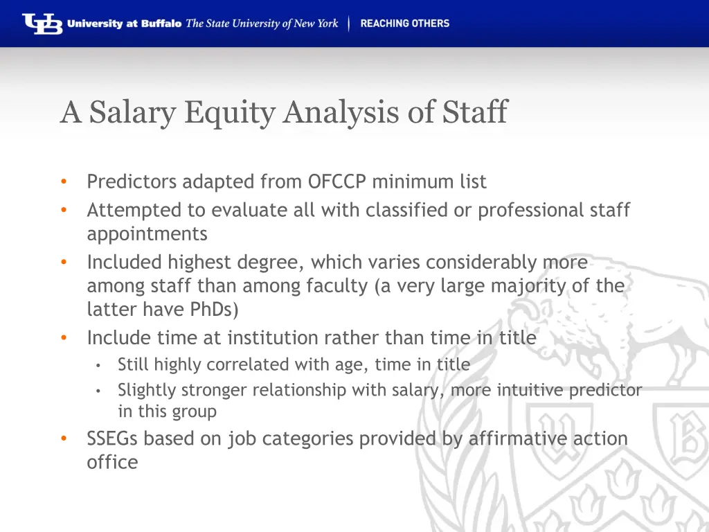 a salary equity analysis of staff
