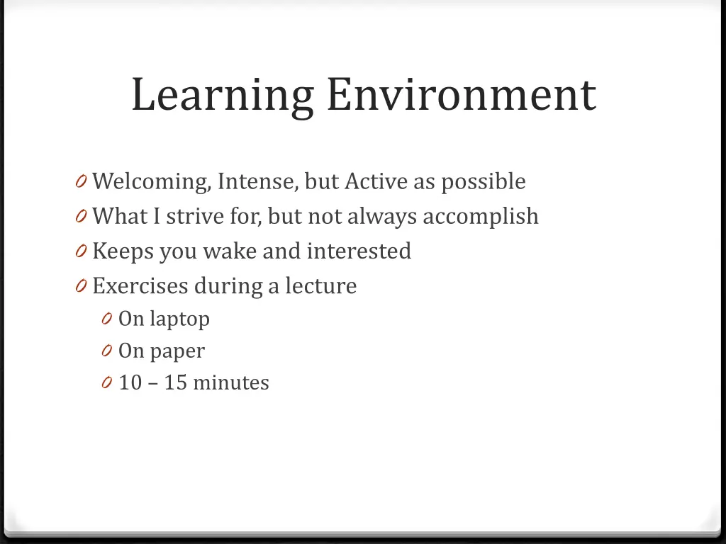 learning environment