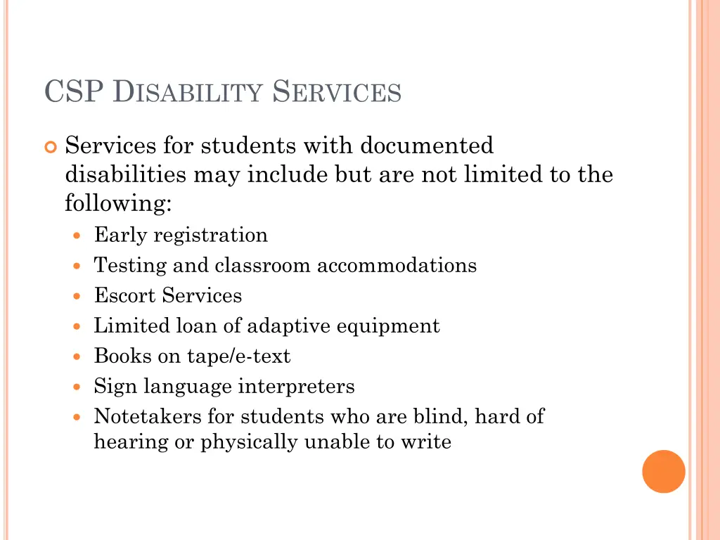 csp d isability s ervices