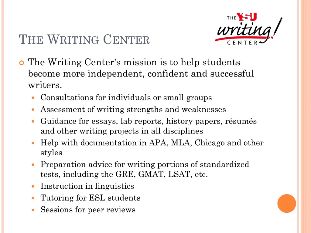 http class ysu edu english wc writing 20center