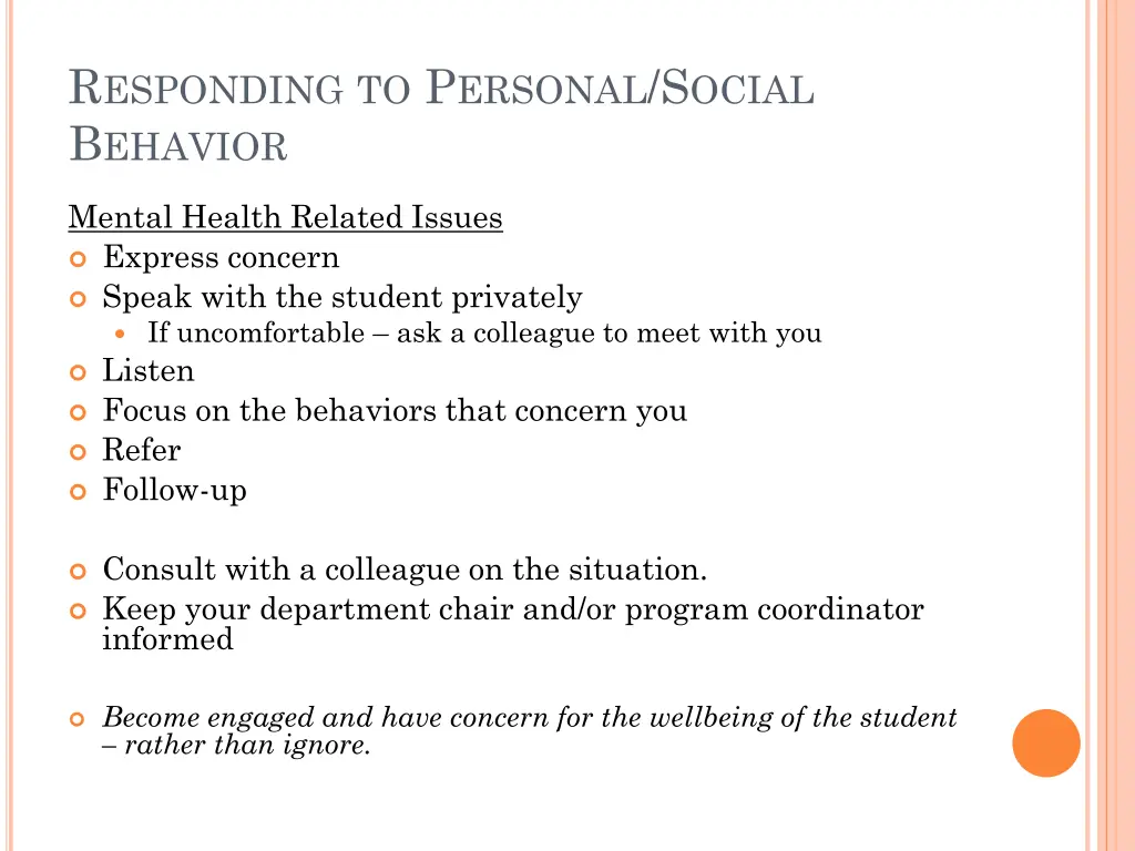r esponding to p ersonal s ocial b ehavior