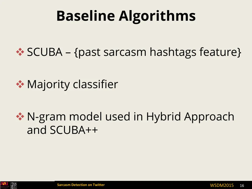 baseline algorithms
