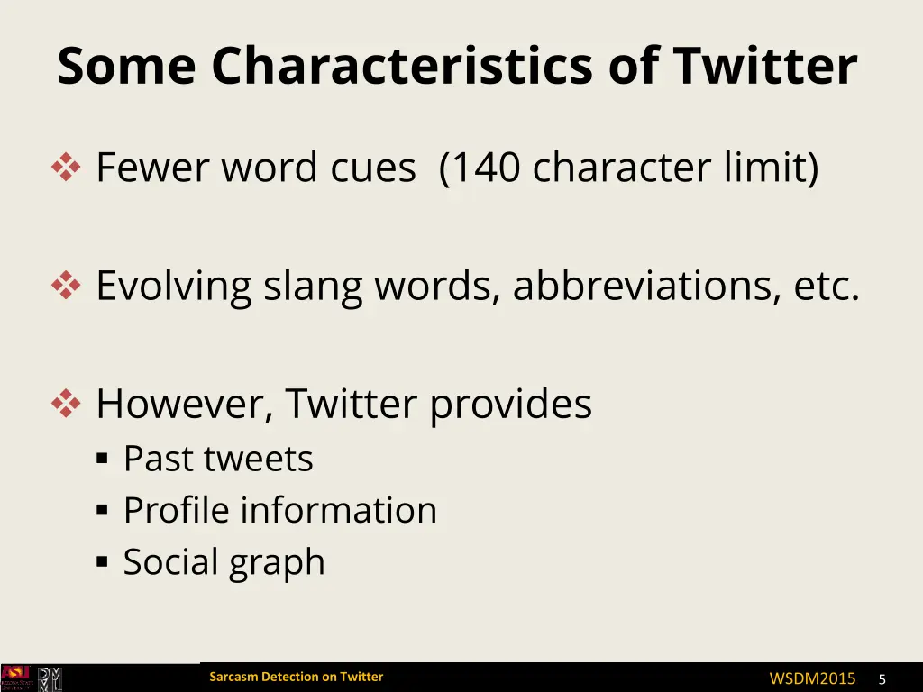 some characteristics of twitter