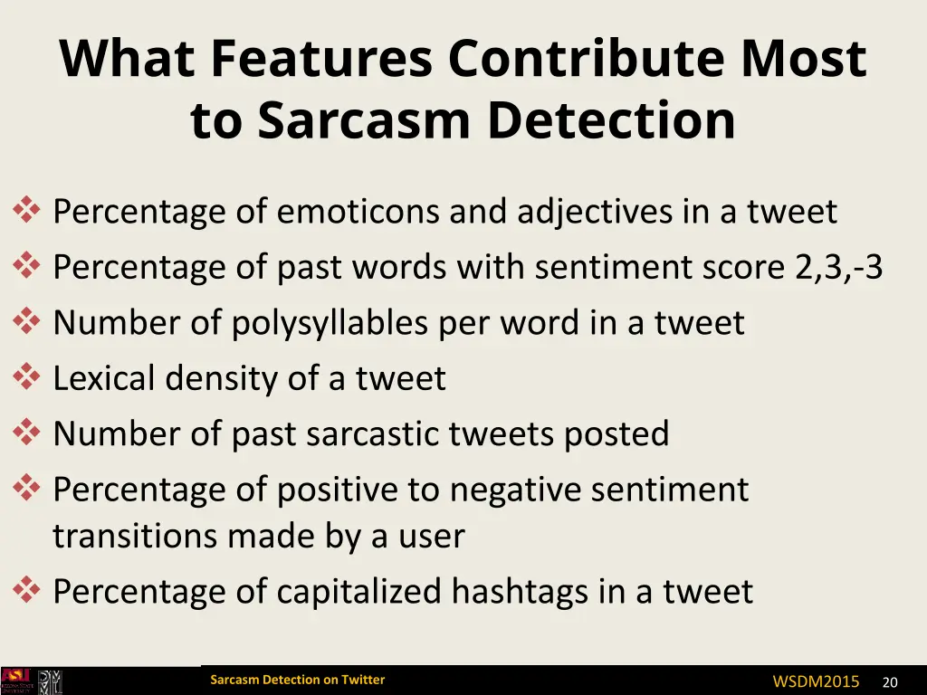 what features contribute most to sarcasm detection