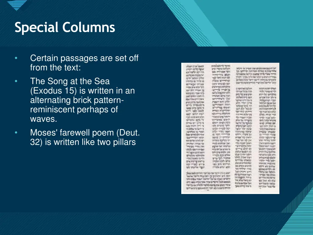 click to edit master title style special columns