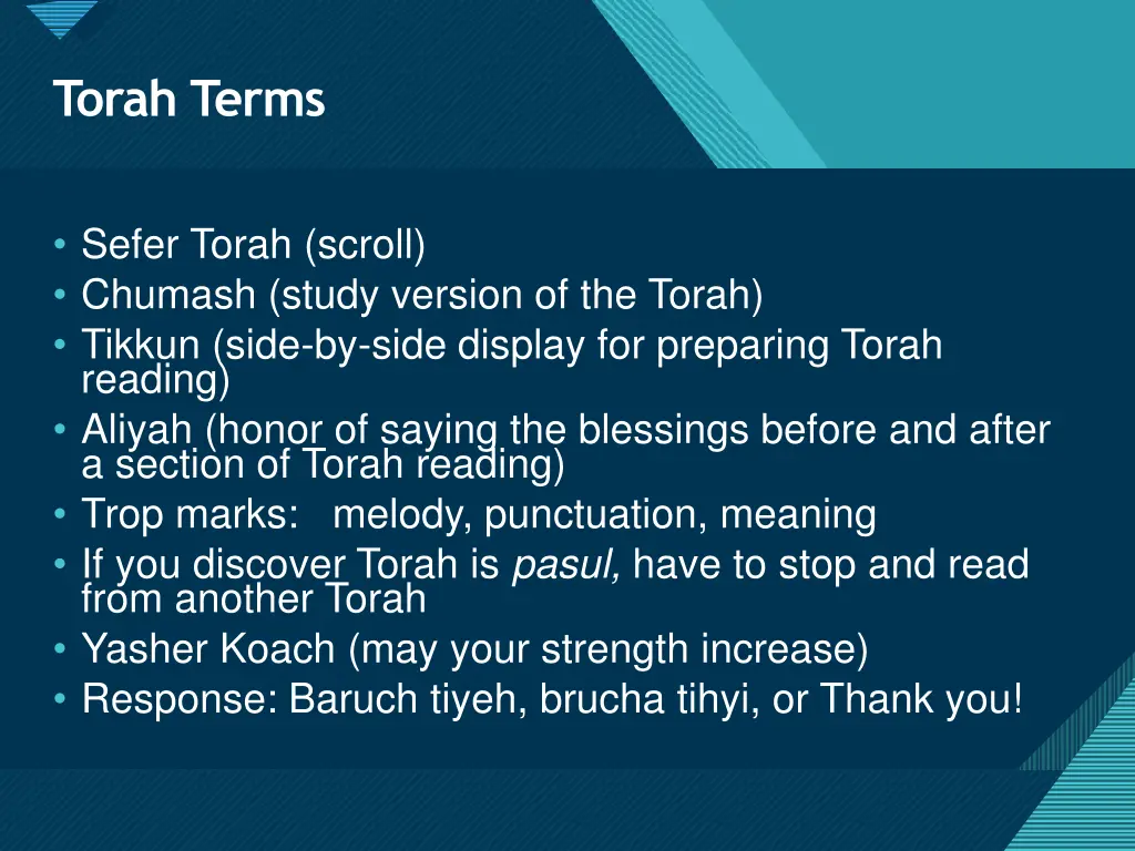 click to edit master title style torah terms