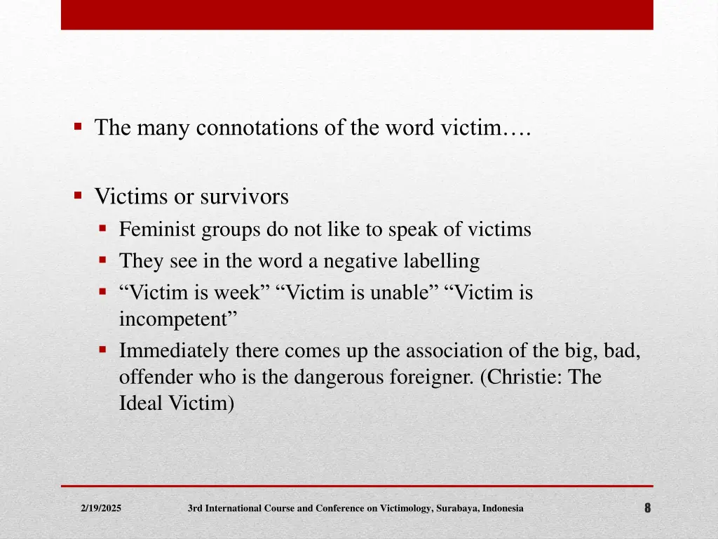 the many connotations of the word victim