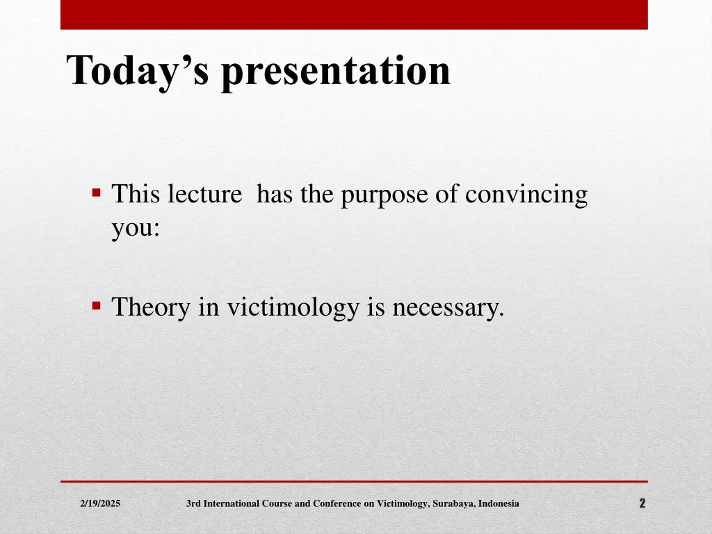 today s presentation