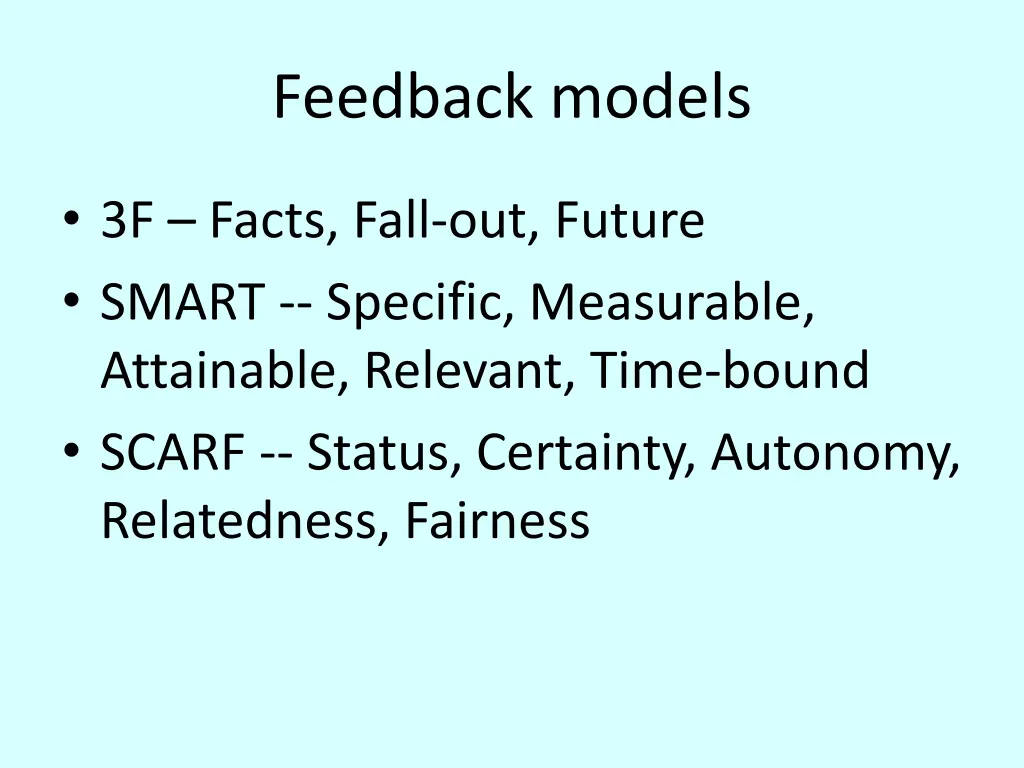feedback models