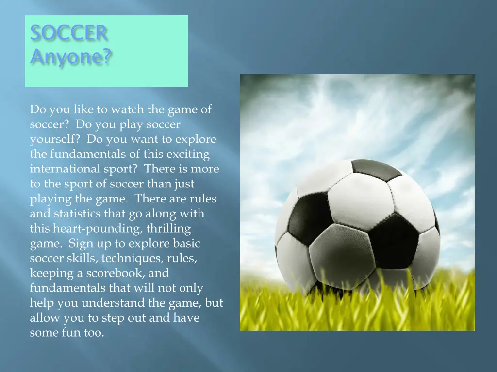 soccer anyone