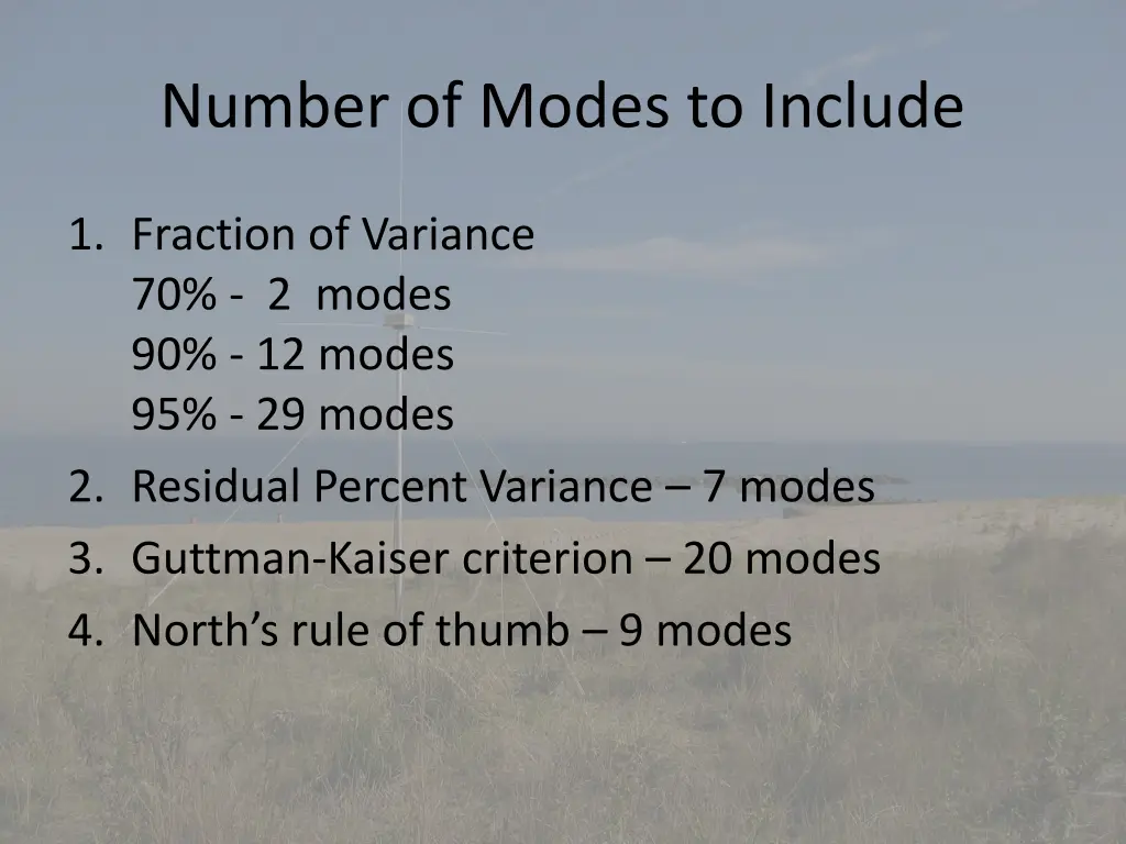 number of modes to include
