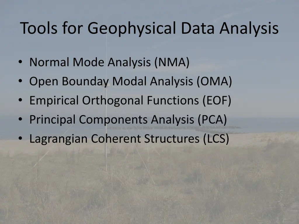 tools for geophysical data analysis