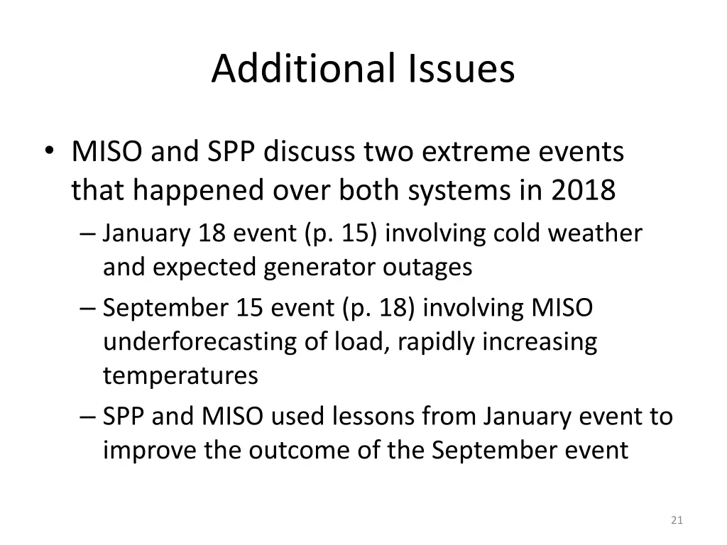 additional issues