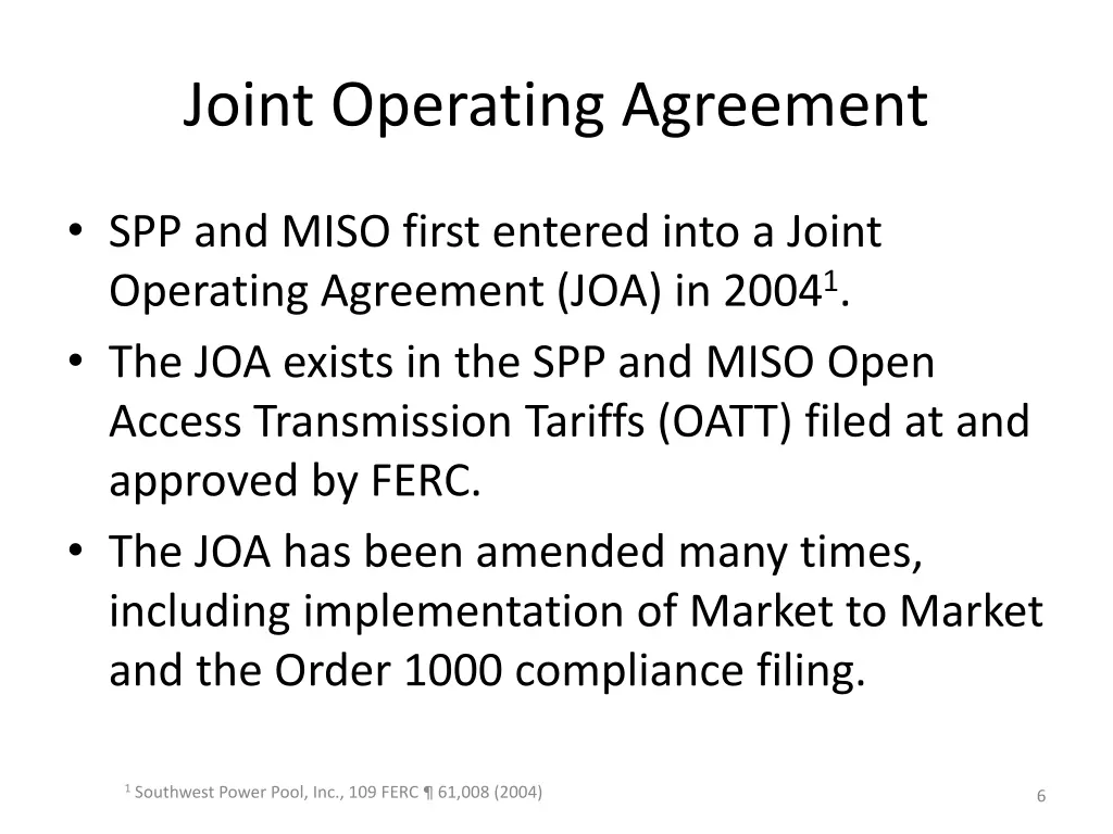 joint operating agreement