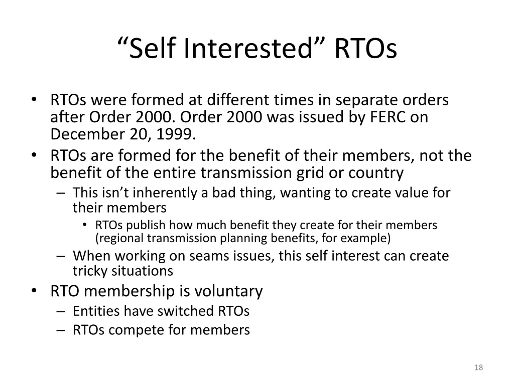 self interested rtos