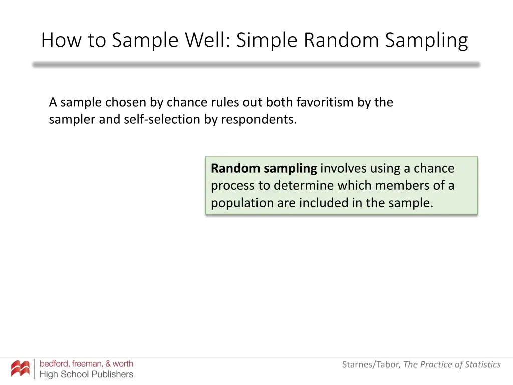 how to sample well simple random sampling 1