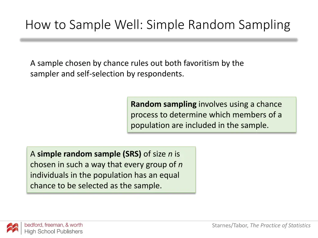 how to sample well simple random sampling 2