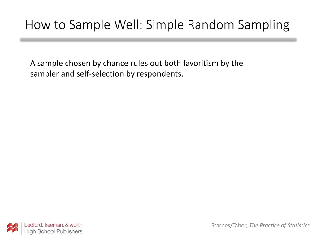 how to sample well simple random sampling