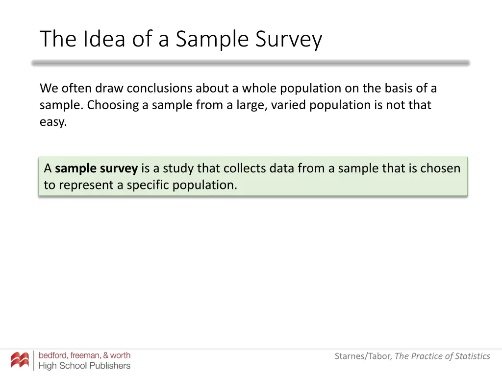 the idea of a sample survey 1