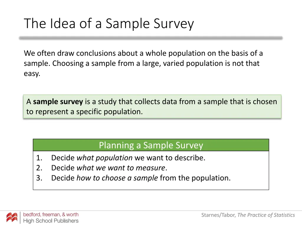 the idea of a sample survey 2