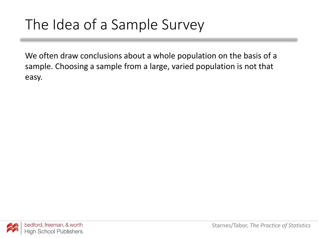 the idea of a sample survey