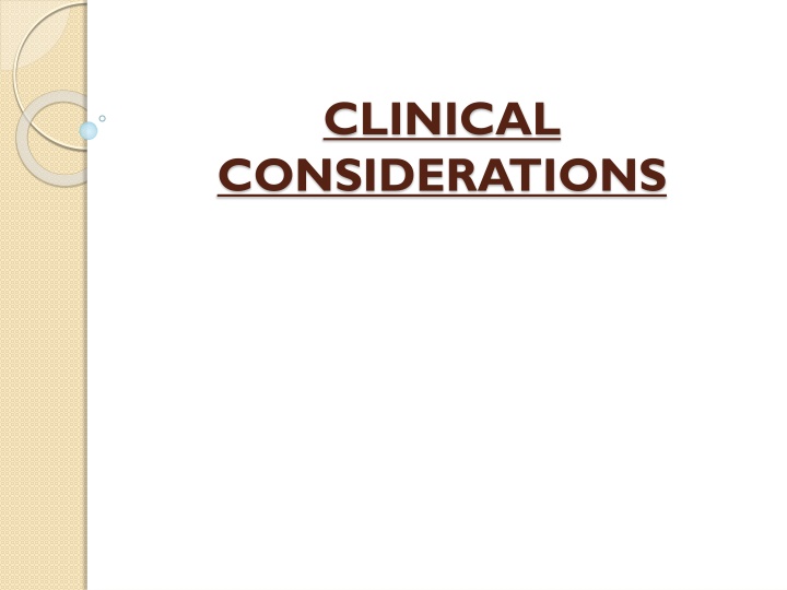 clinical considerations