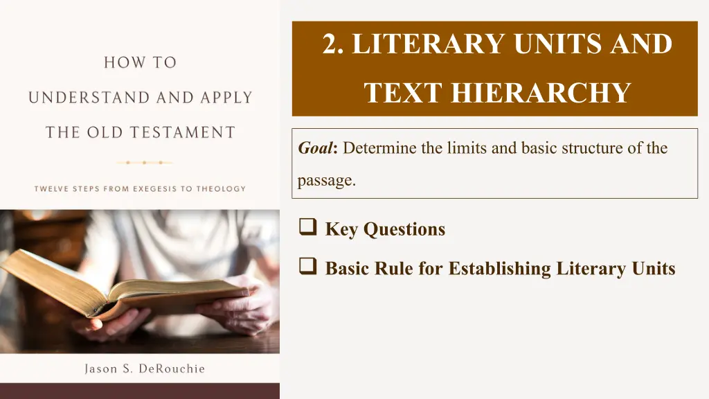 2 literary units and text hierarchy