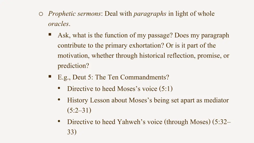o prophetic sermons deal with paragraphs in light