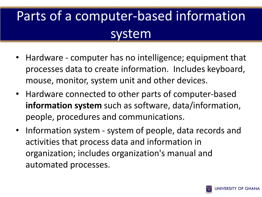 parts of a computer based information system