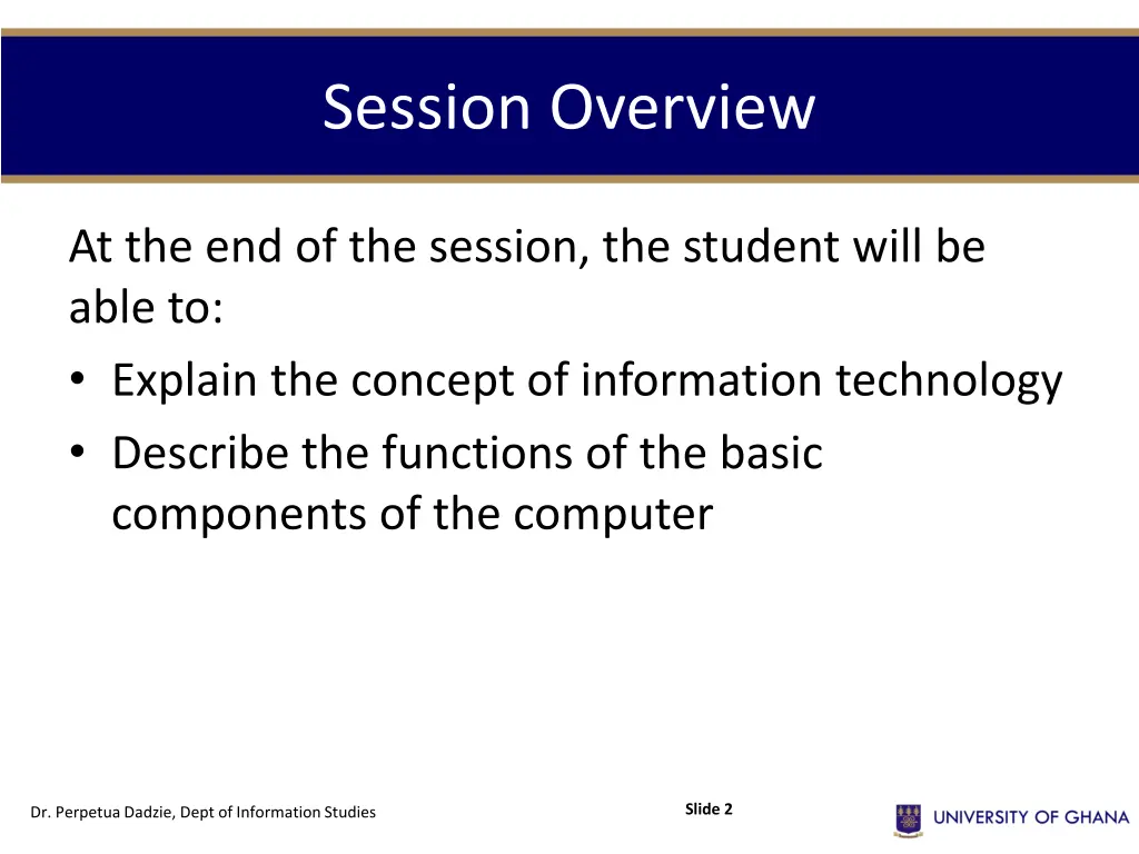 session overview