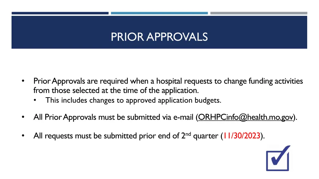 prior approvals