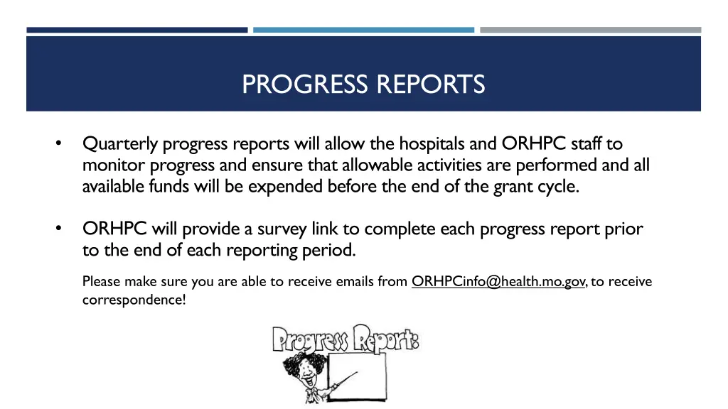 progress reports