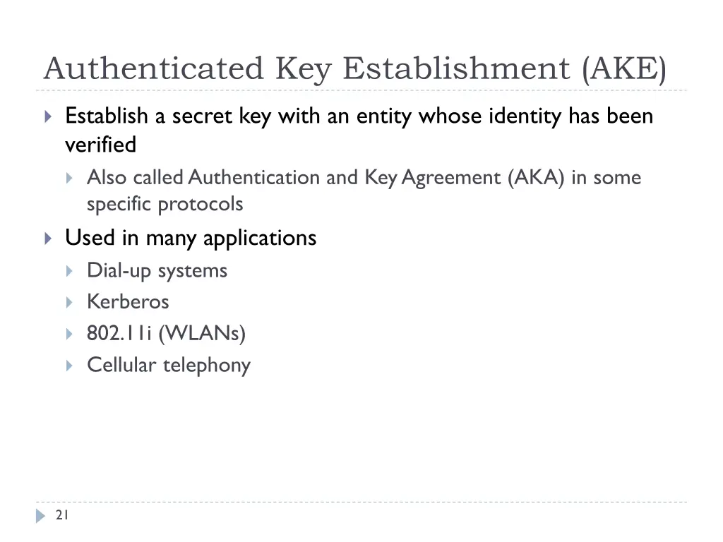 authenticated key establishment ake