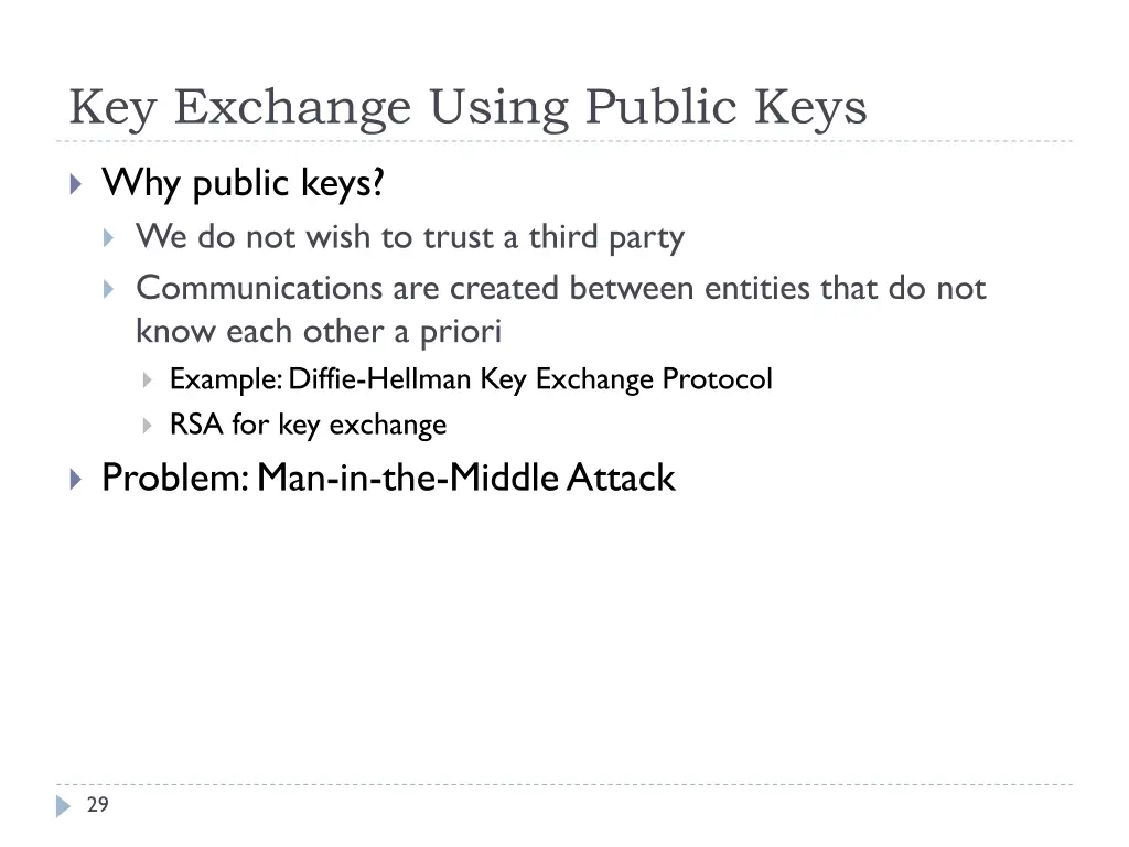 key exchange using public keys