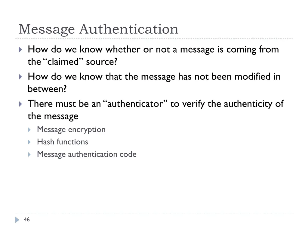 message authentication 1