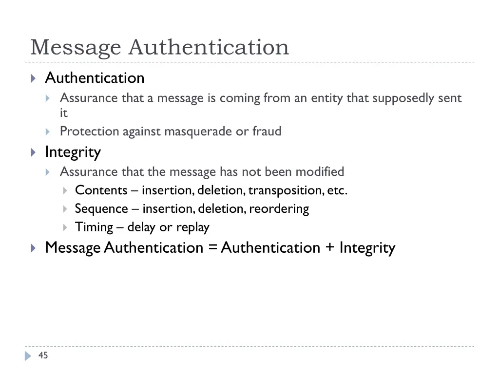message authentication