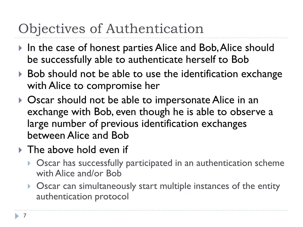 objectives of authentication