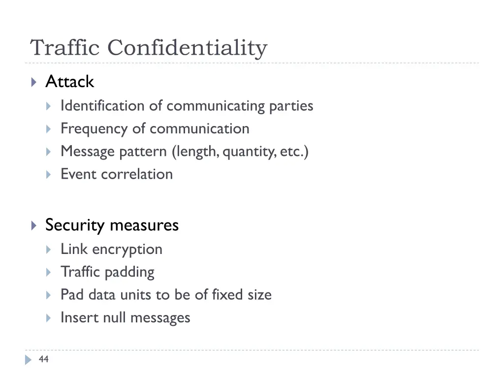 traffic confidentiality