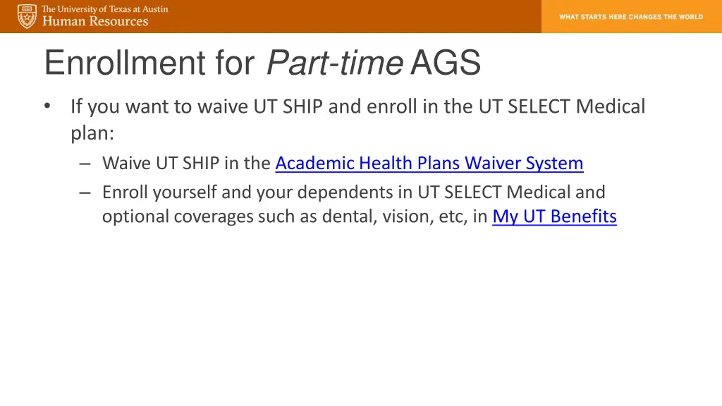 enrollment for part time ags 1