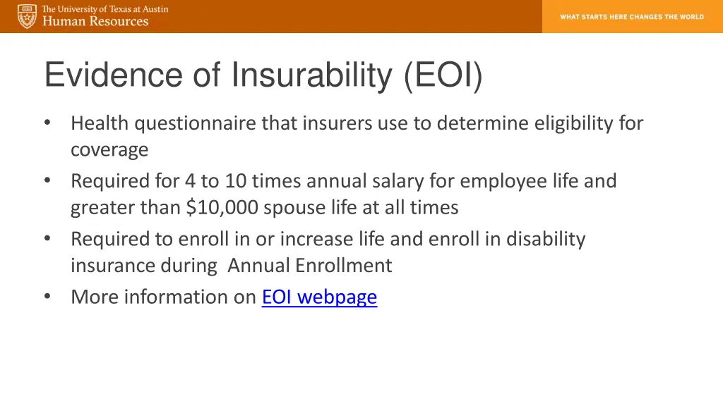 evidence of insurability eoi