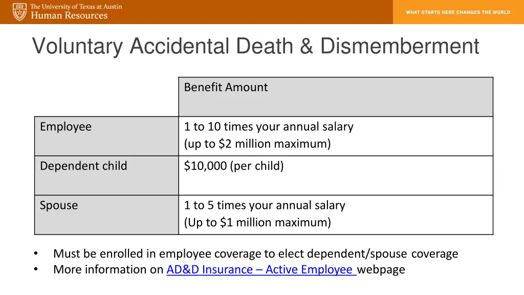 voluntary accidental death dismemberment