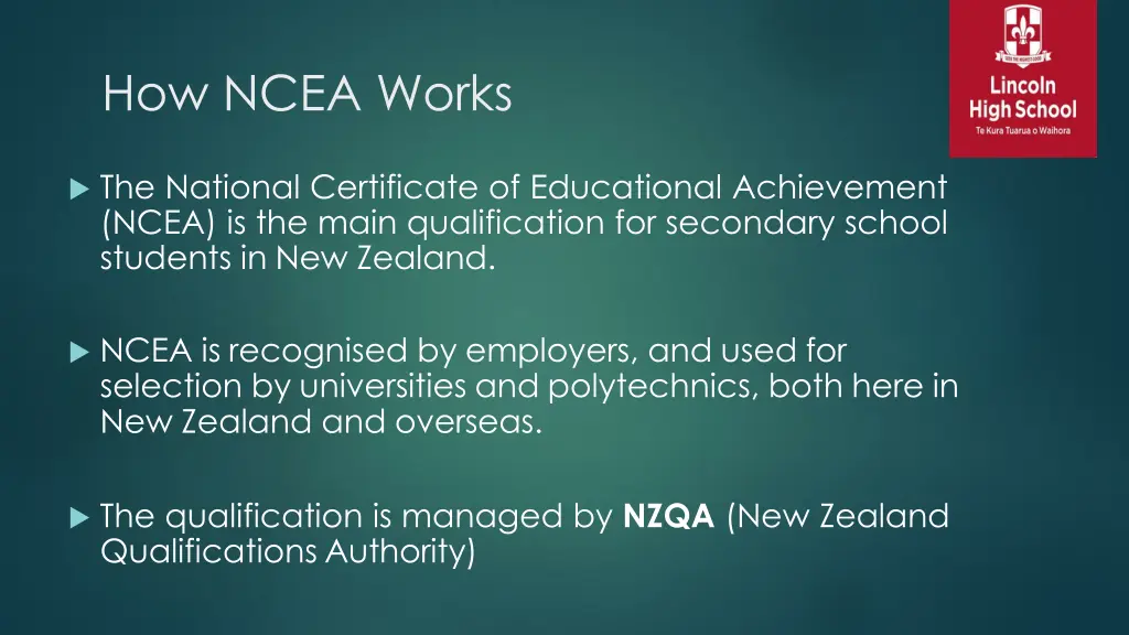 how ncea works