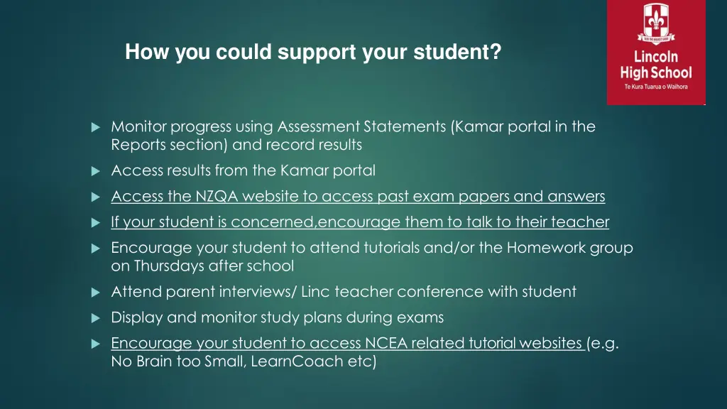how you could support your student