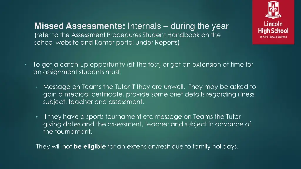 missedassessments internals during the year refer