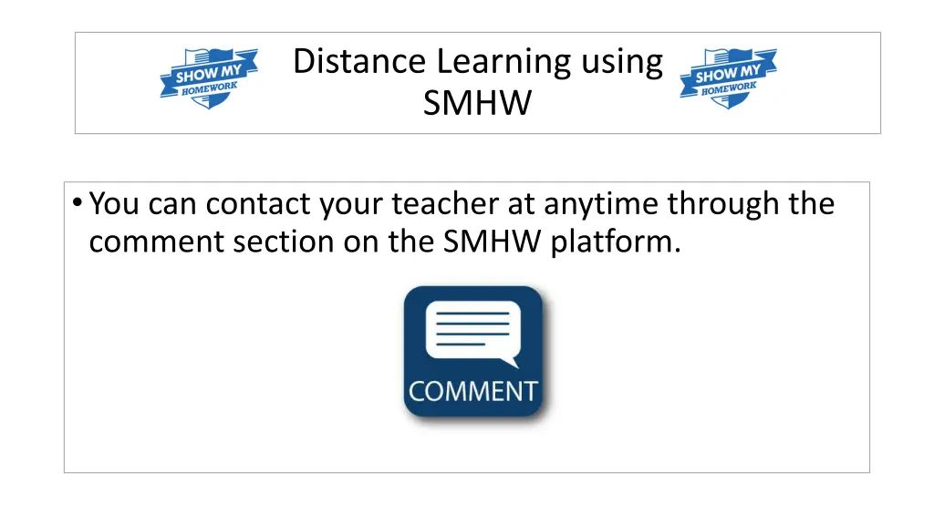 distance learning using smhw 6
